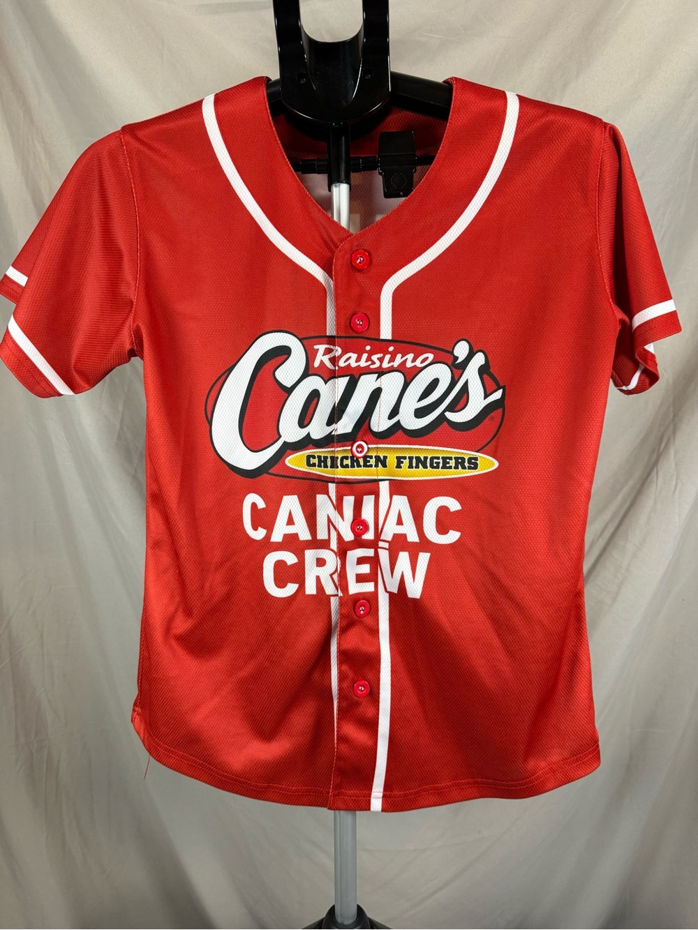Raising Cane’s “Caniac Crew” Baseball Jersey Red - #18- Small